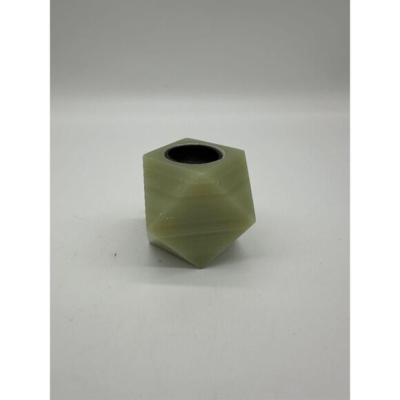 Onyx Candle Light Holders Octagon Smooth Finish Cut w/ removable slot Green - Picture 2 of 7
